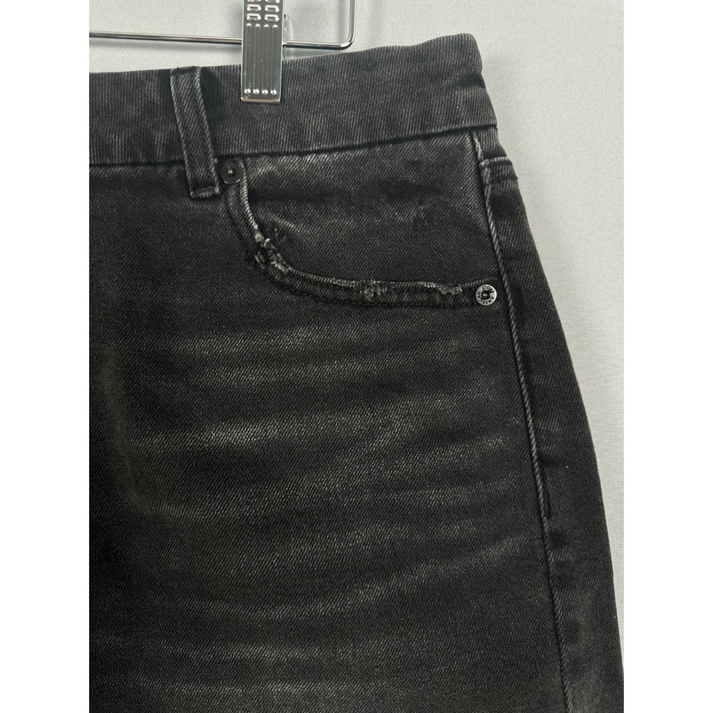 American Eagle Black Distressed Raw Hem Stretch Denim Shorts Womens Size 12 - Picture 4 of 12